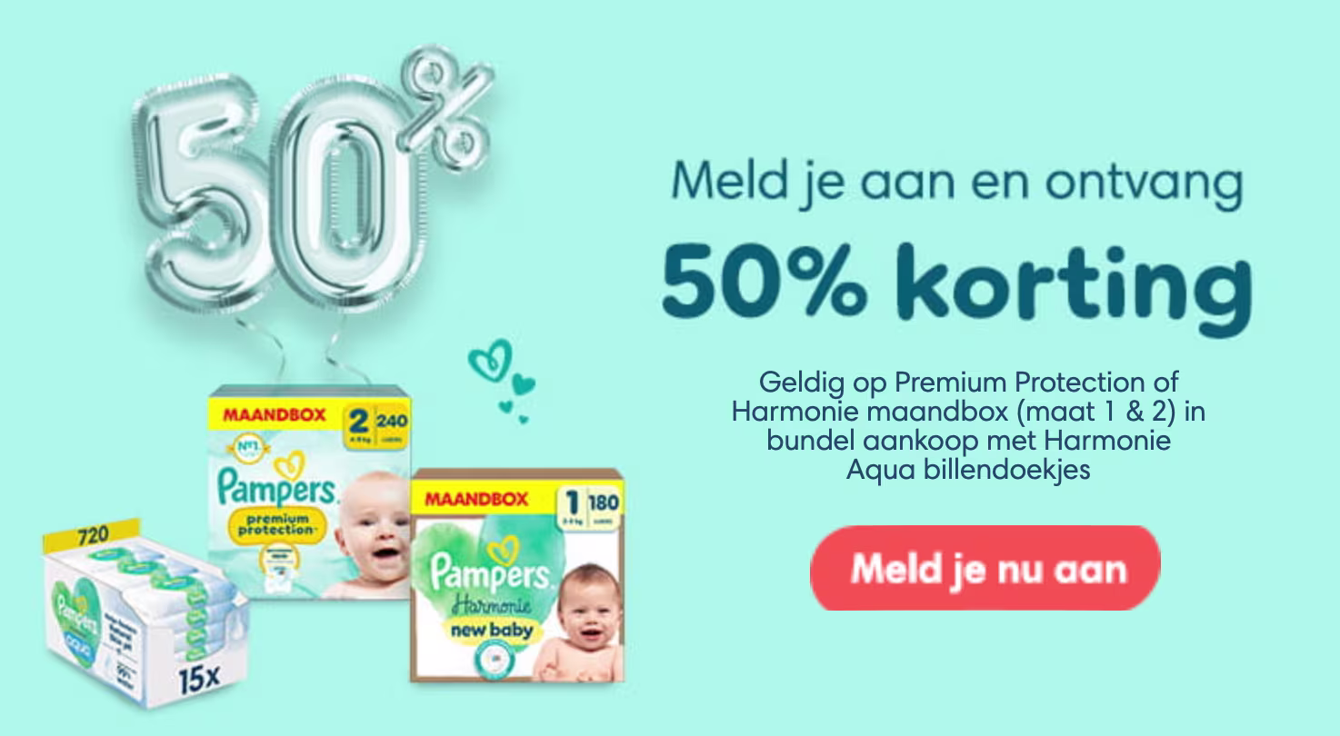Pampers doekjes aanbieding 50% korting Plein