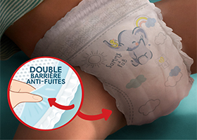 Flèche pointant vers la double barrière anti-fuites.