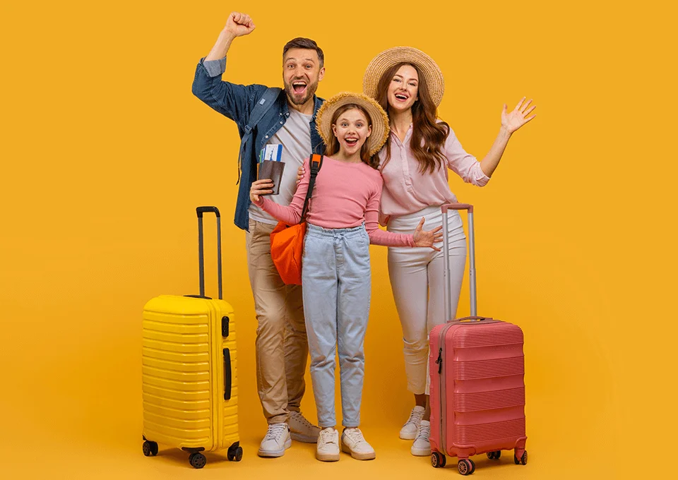 Familia tomando unas vacaciones de verano