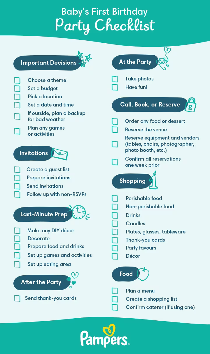 Baby’s first birthday checklist