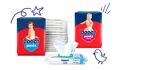 Catálogo de produtos da Pampers: fraldas, fraldas-cuecas e toalhitas