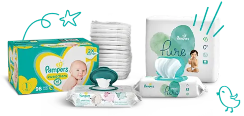 Couches et lingettes Pampers