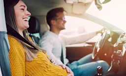 Couple going on babymoon