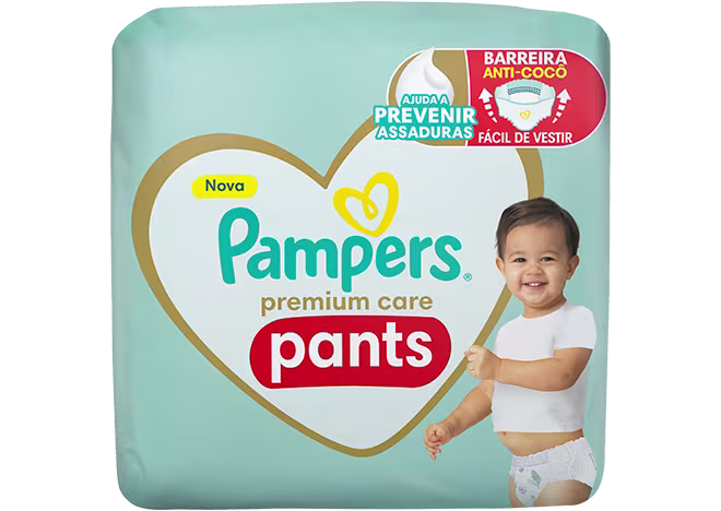 Pampers Premium Care Pants. O jeito fácil de trocar