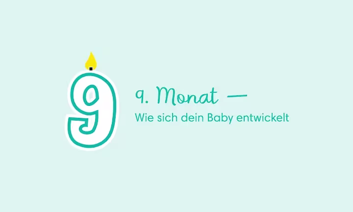 Geburtstagskerze in Form der Zahl 9 – 9. Monat: Wie sich dein Baby entwickelt