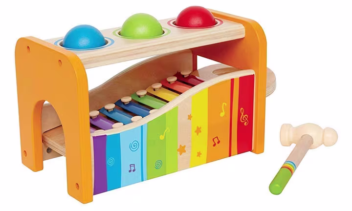 Hape Pound & Tap Bench with Slide Out Xylophone