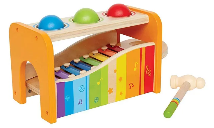 Hape Pound & Tap Bench with Slide Out Xylophone