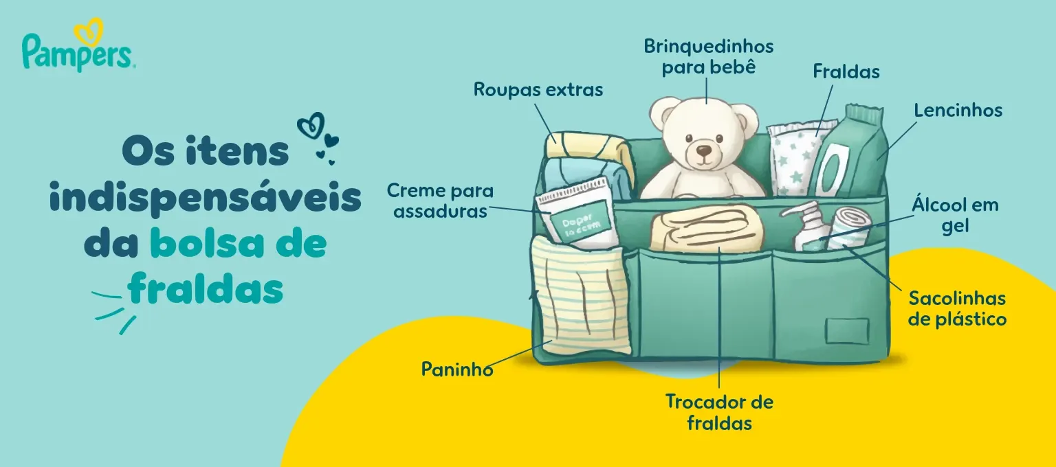 Os itens indispensáveis da bolsa de fraldas