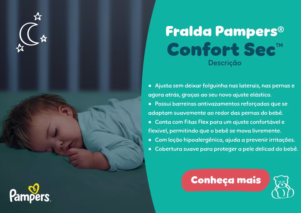 Fraldas Pampers® Confort Sec