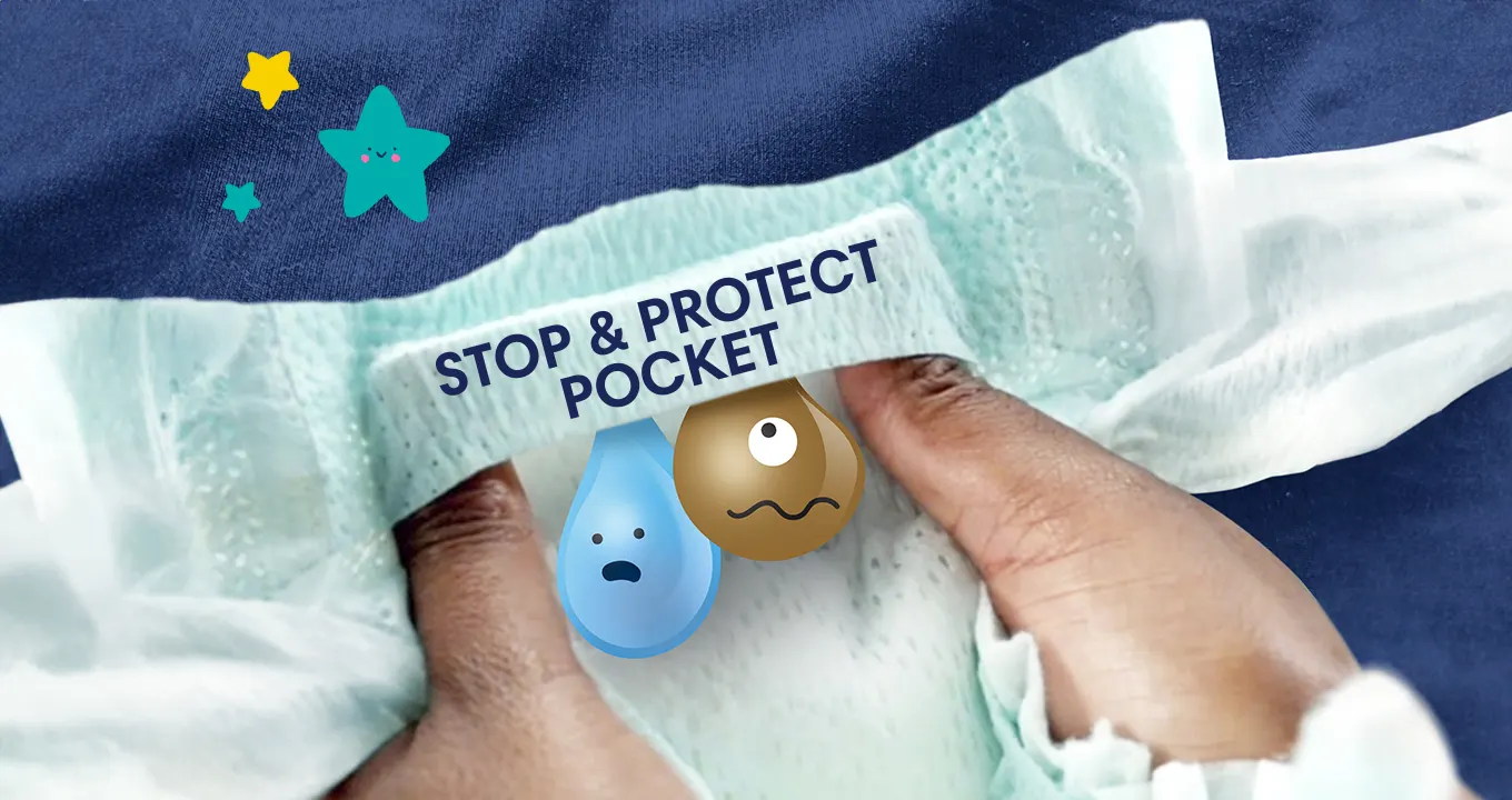 Afbeelding van luierbroekje met Stop & Protect pocket