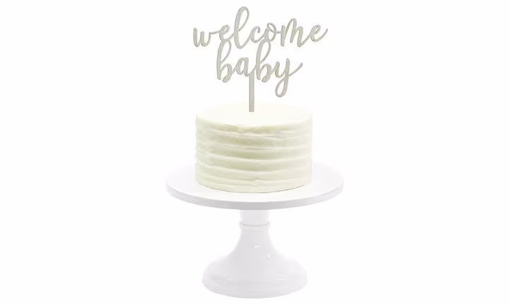 Andaz Press Baby Shower Wood Cake Toppers, Welcome Baby