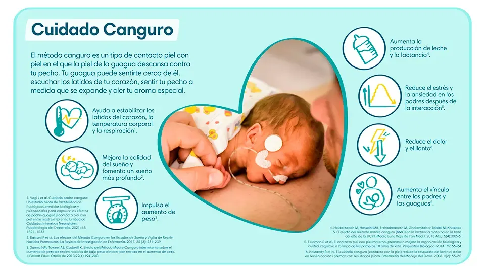 Beneficios del Método Canguro para el cuidado de la guagua | Pampers® Chile Beneficios del Método Canguro para el cuidado de la guagua