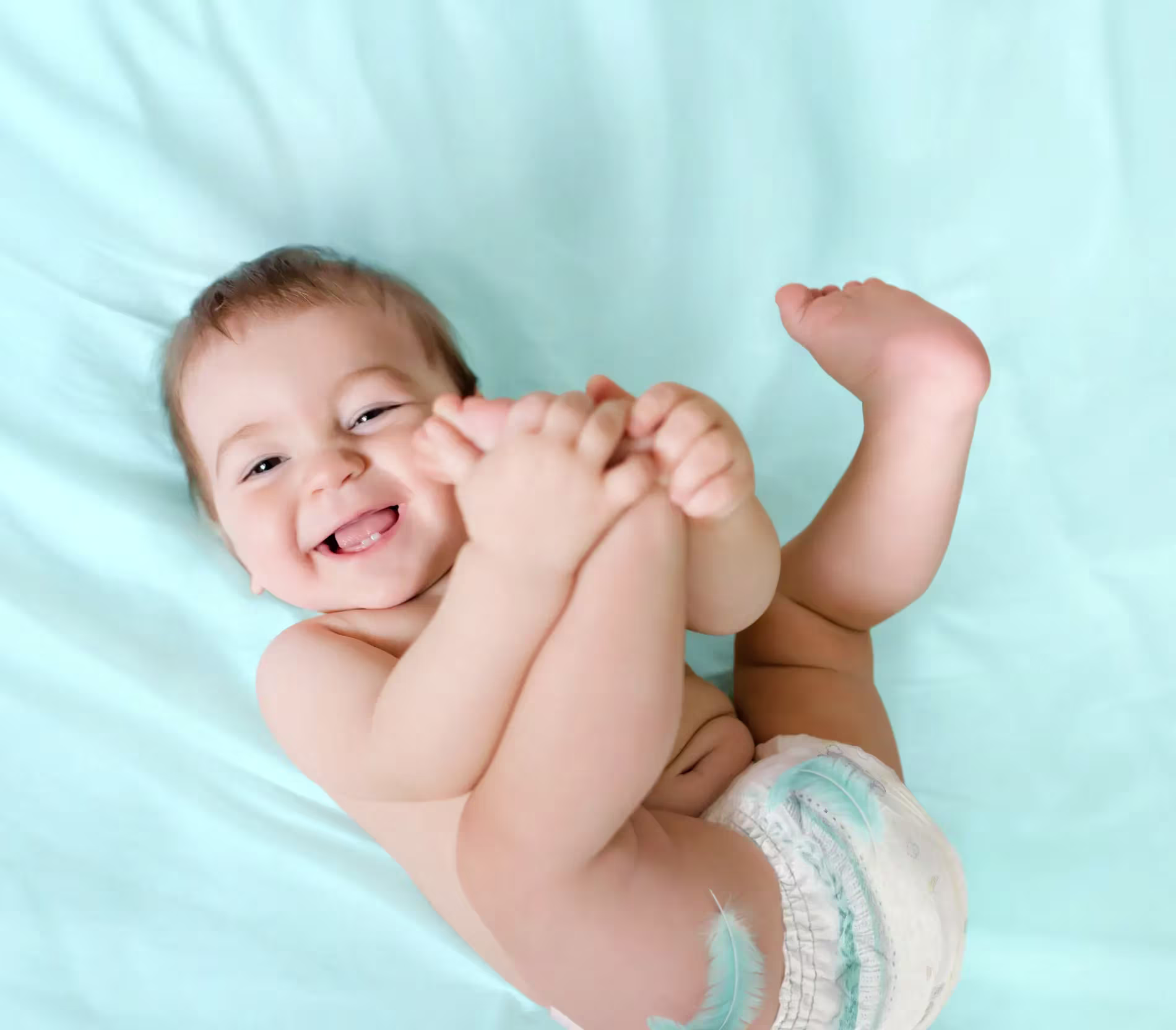 lying happy child