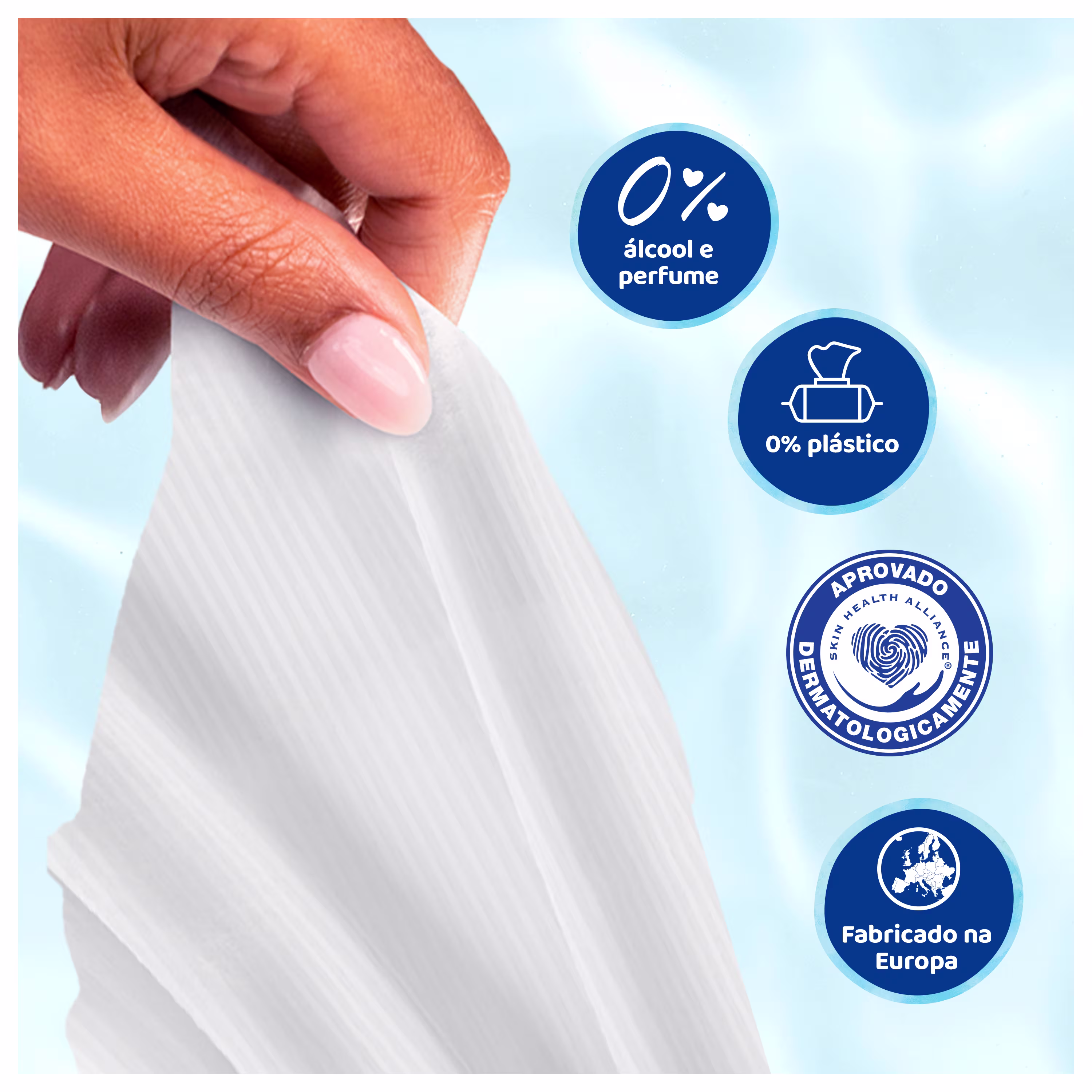 Lista de certificações das toalhitas Dodot 99% Água.