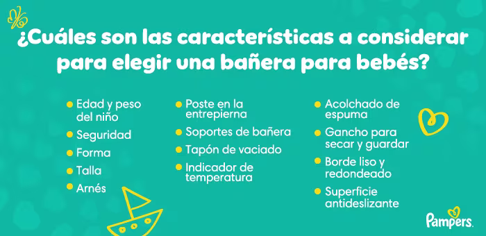 Características a considerar para elegir una bañera para bebés