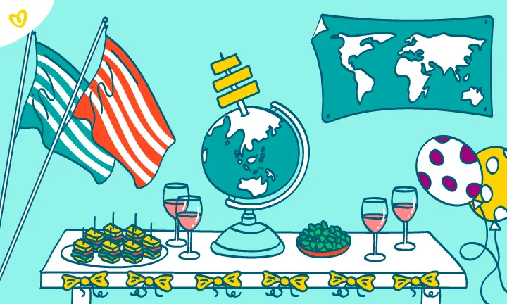 Sip and see travel-themed decoration idea