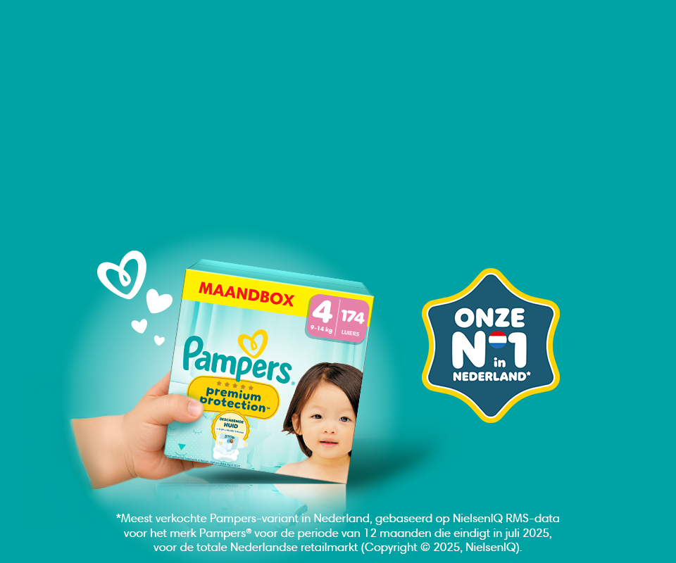 Pampers Premium Protection Packshot met N1 logo
