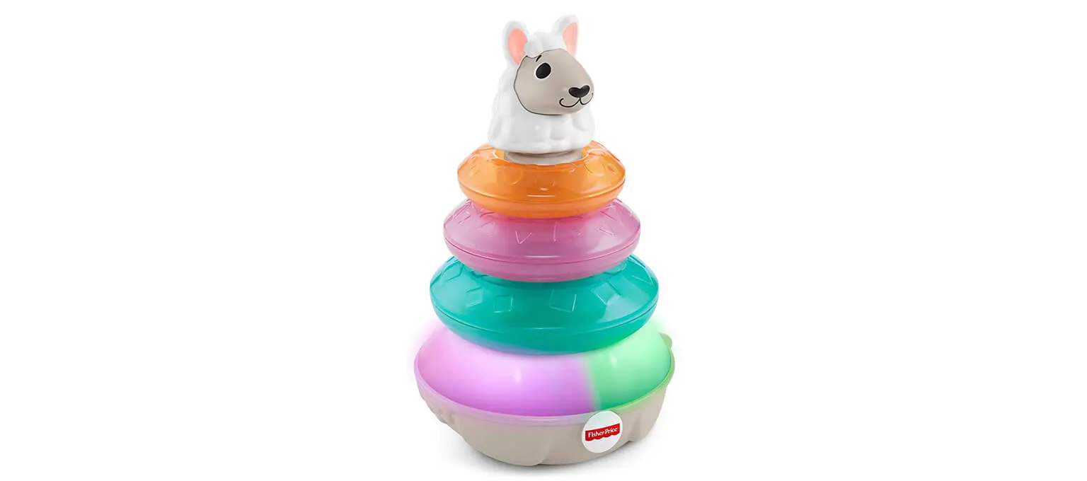 Fisher-Price Linkimals Lights & Colors Llama—Interactive Stacking Ring Toy