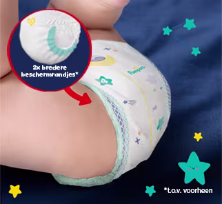Afbeelding van een luierbroekje met een pijl die naar de dubbele beschermrandjes verwijst
