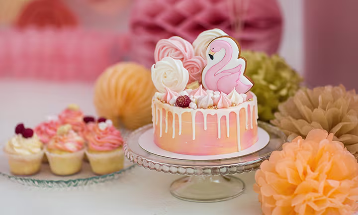 Roses and Swans Baby Shower Cake