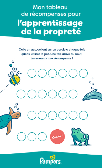 Système de récompense Paradis - Apprentissage de la propreté pour enfants - 20 cartes de récompense, 120 autocollants de récompense et diplôme pipi - Tableau de Récompenses