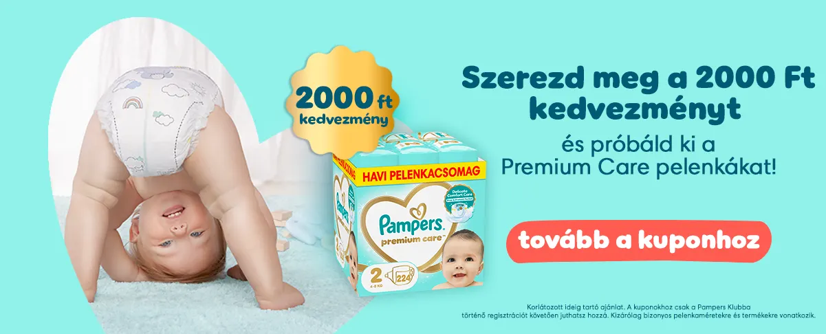 Szerezd meg a 2000 Ft kedvezményt és próbáld ki a Premium Care pelenkákat! Szerezd meg a 2000 Ft kedvezményt és próbáld ki a Premium Care pelenkákat!