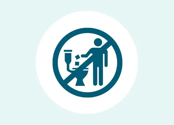 Feuchttücher bitte immer im Müll entsorgen und nicht in der Toilette herunterspillen.