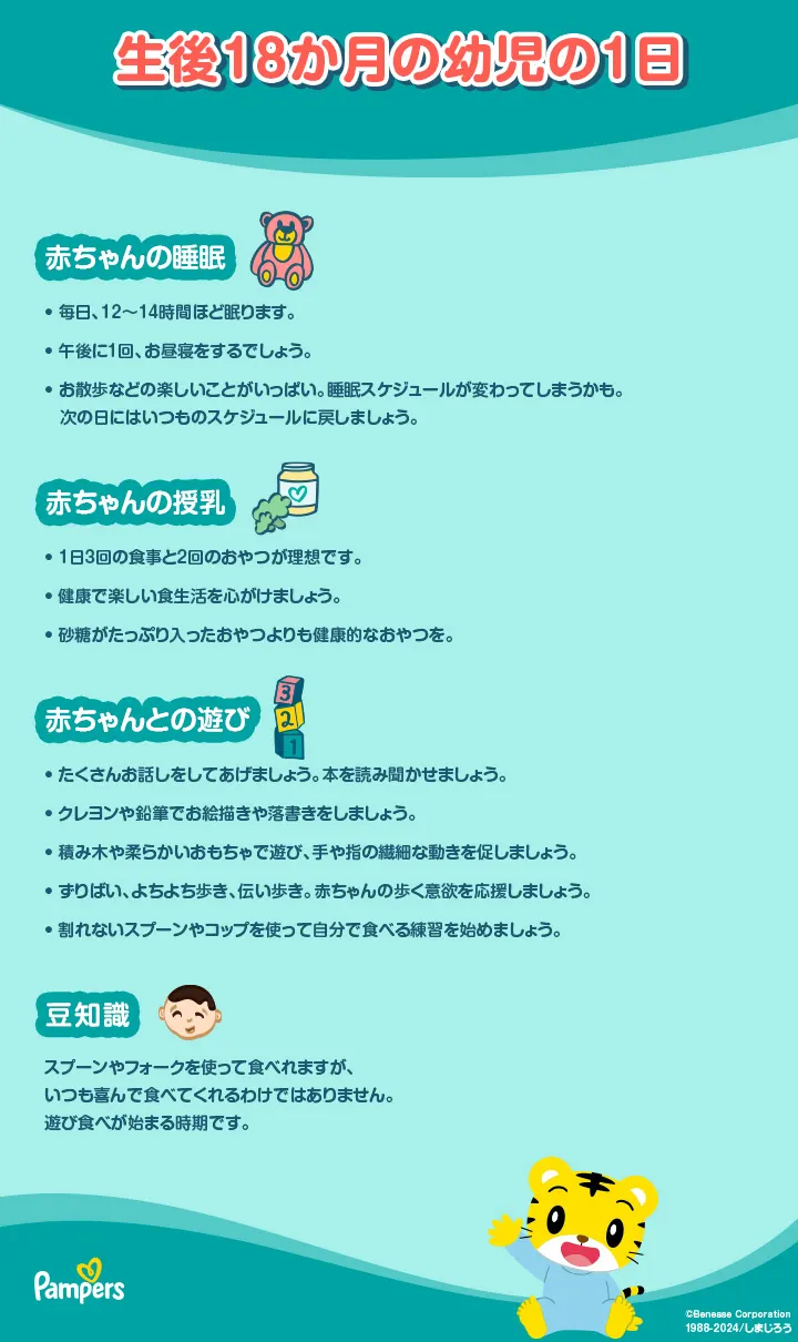 生後18ヶ月の幼児の１日のスケジュール