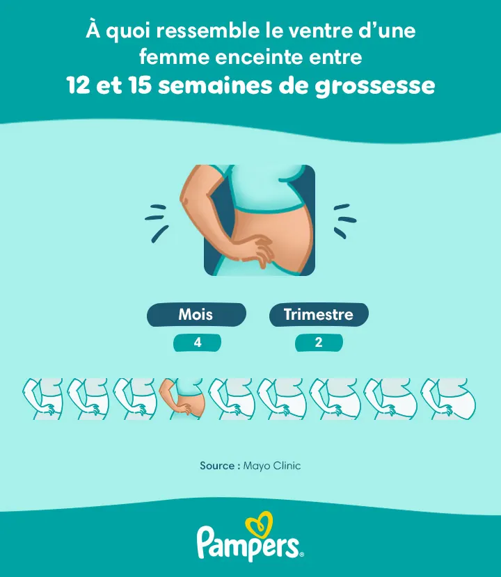 Ventre d’une femme enceinte après 13 semaines de grossesse