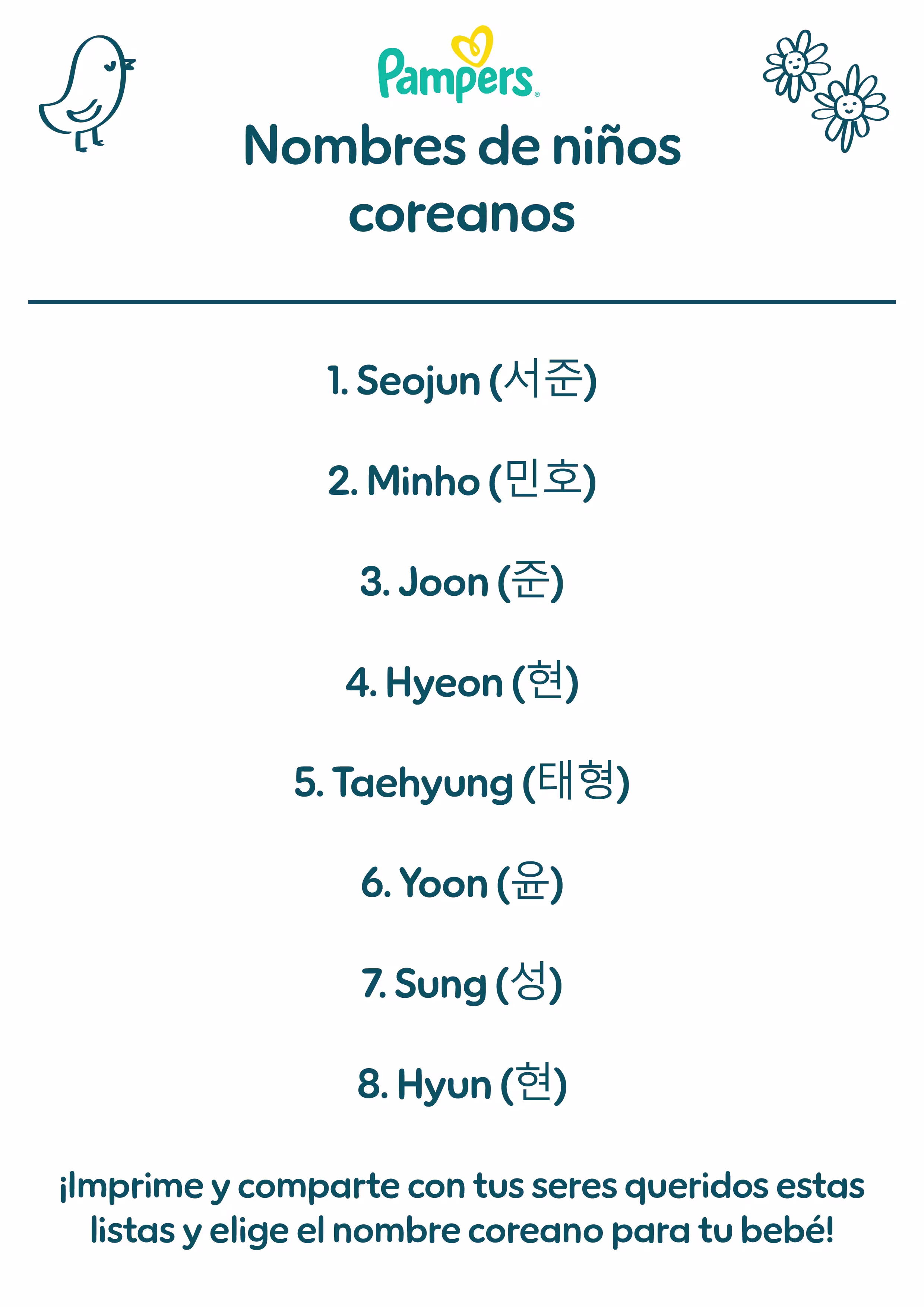 Nombres de niños coreanos
