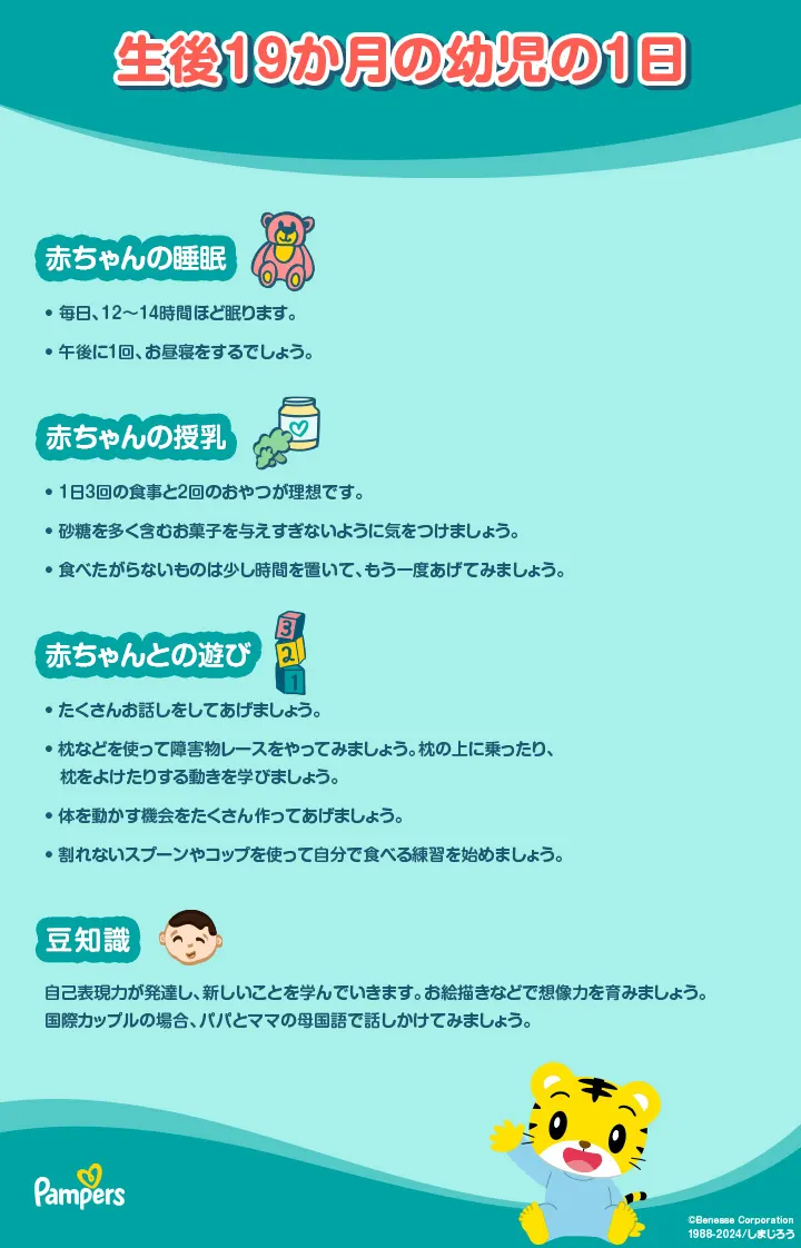 生後19ヶ月の幼児の１日のスケジュール