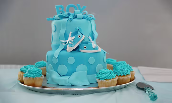 sneaker bear baby shower cake