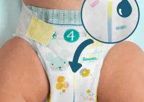 Obrázek znázorňující indikátor vlhkosti plenek Pampers Premium Care