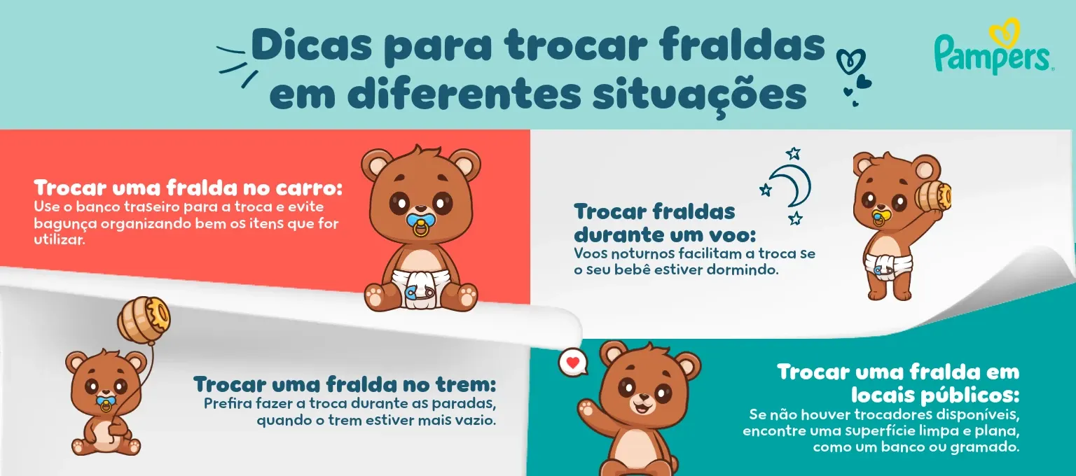 Conselhos práticos para trocar fraldas em diferentes situações