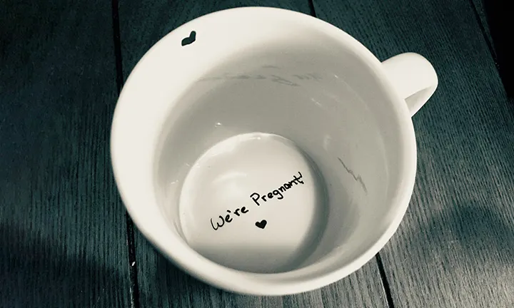 Say it with coffee baby announcement idea