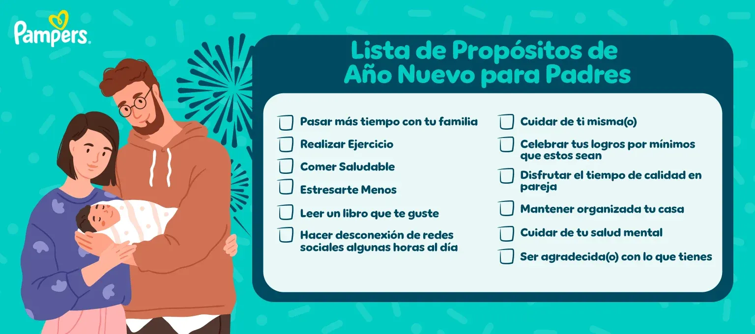 Lista de propósitos de año nuevo para padres