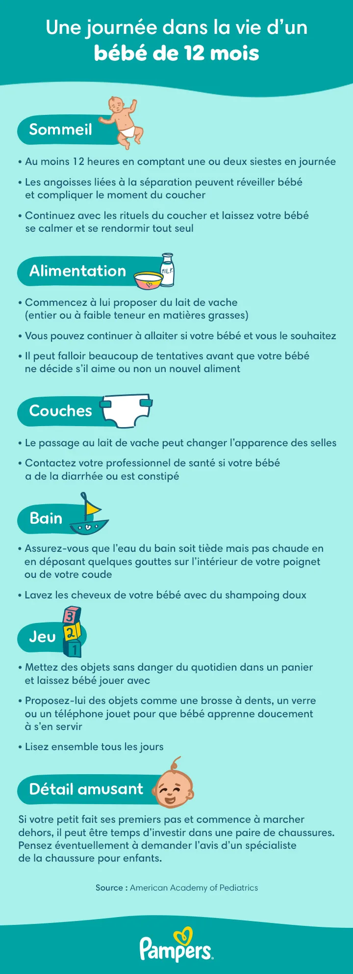 Planning quotidien d’un bébé de 12 mois