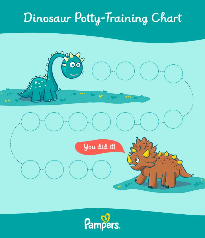 Dinosaur potty-training chart printable