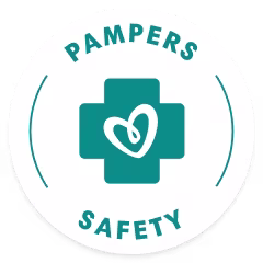 Ícono que muestra que los productos Pampers están hechos con ciencia y pasan por pruebas rigurosas.