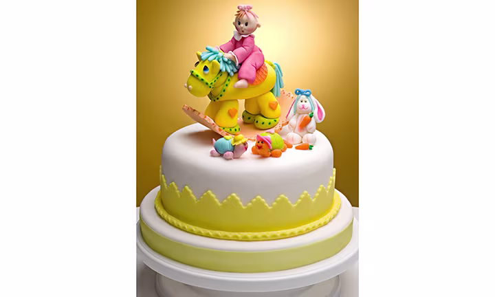rocking horse baby shower cake