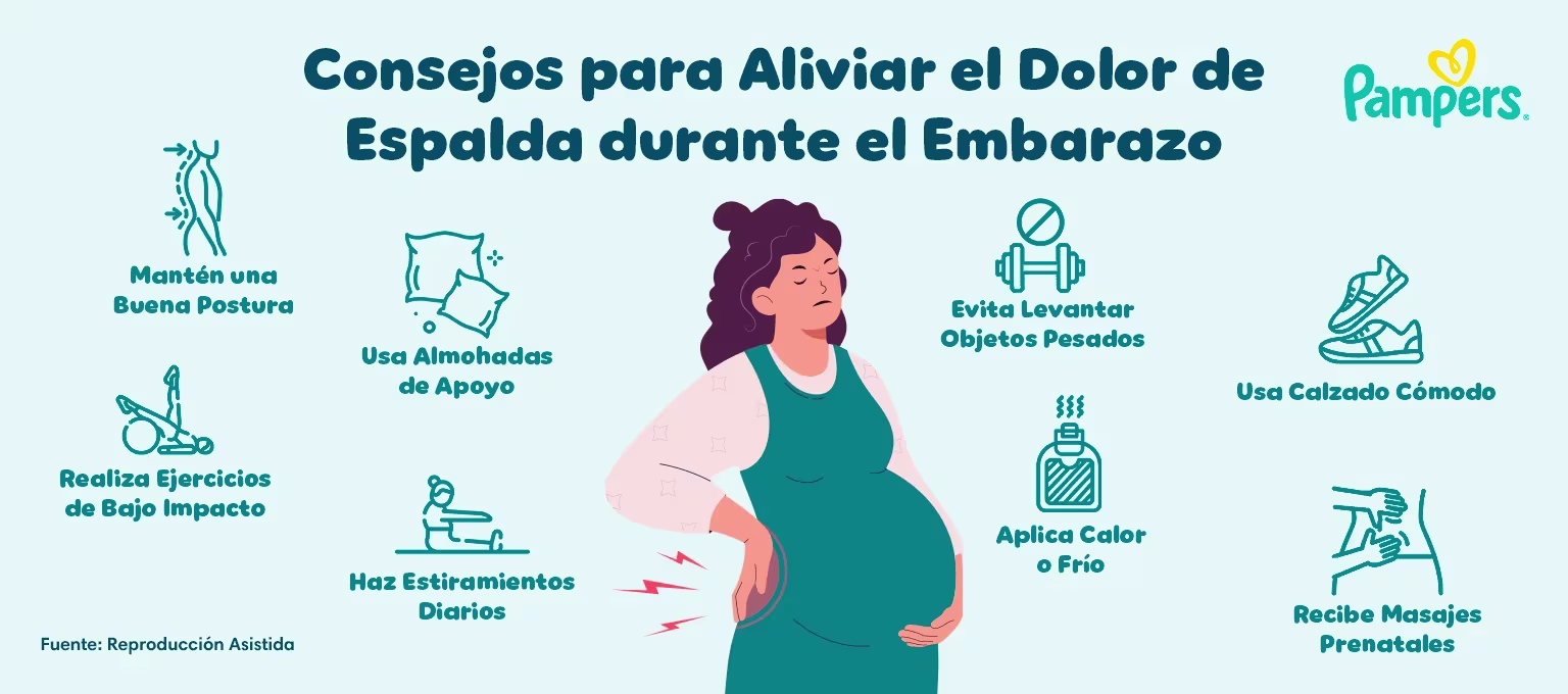 tips para evitar dolor de espalda durante el embarazo