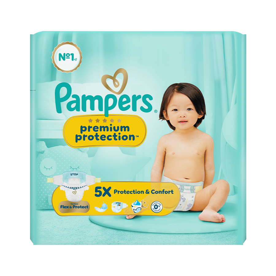 Pampers Premium Protection Taglia 5 (11-16 Kg) - 82 Pannolini, Per Pelli Sensibili, Con Velo DermaComfort