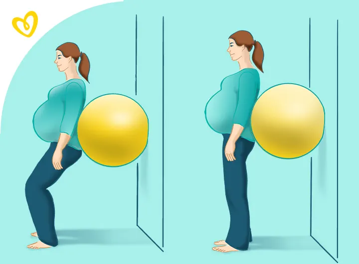 wall side pregnancy exercise illustration