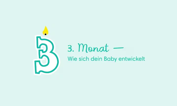 Geburtstagskerze in Form der Zahl 3 – 3. Monat: Wie sich dein Baby entwickelt