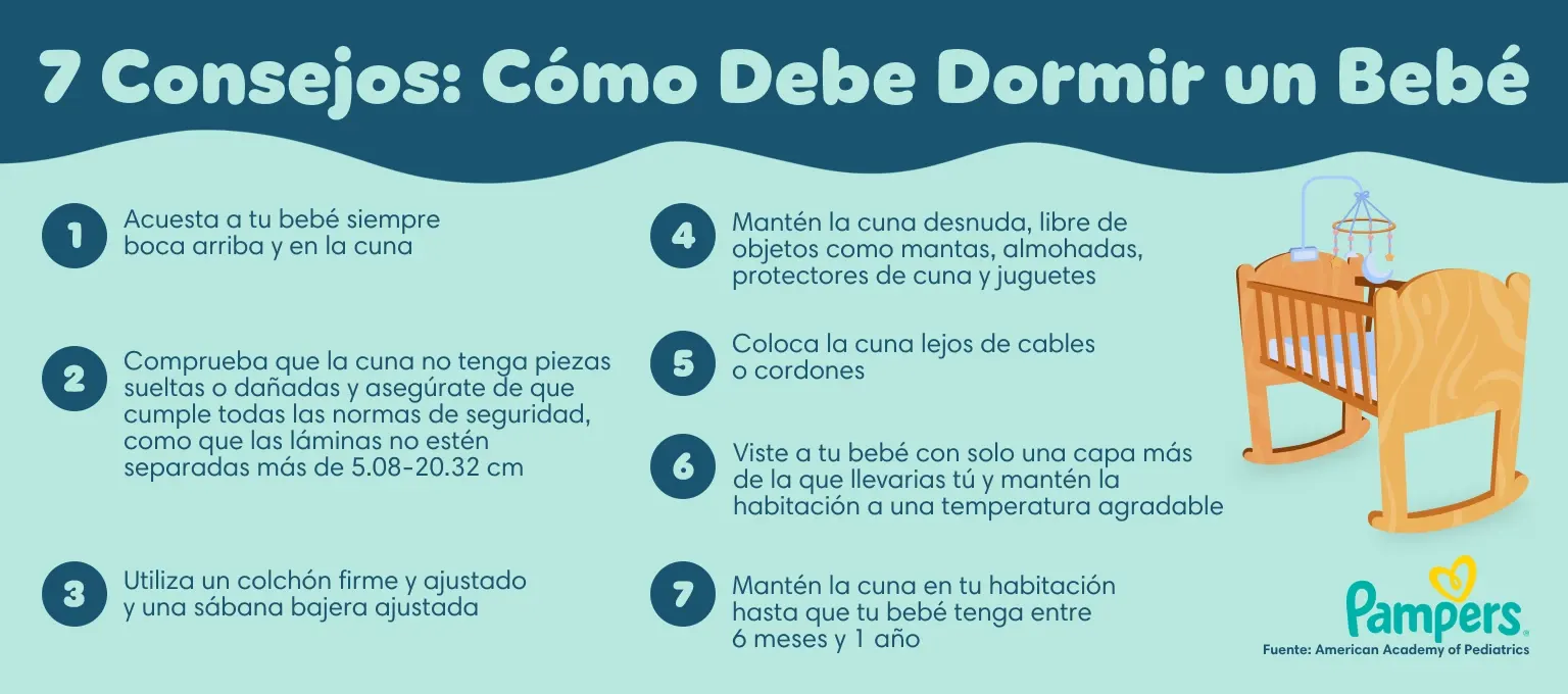 Infografia 7 consejos: Cómo debe dormir un bebé Cómo debe dormir un bebé