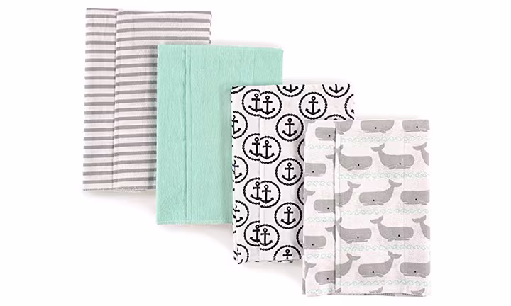 Hudson Baby Unisex Baby Cotton Flannel Burp Cloths