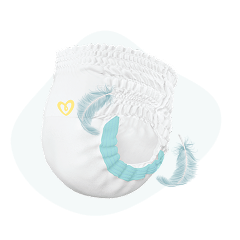 Pelenka ikon tollal – a lábmandzsettákat szemlélteti, amelyek kétszer szélesebbek és puhábbak a baba lábai körül