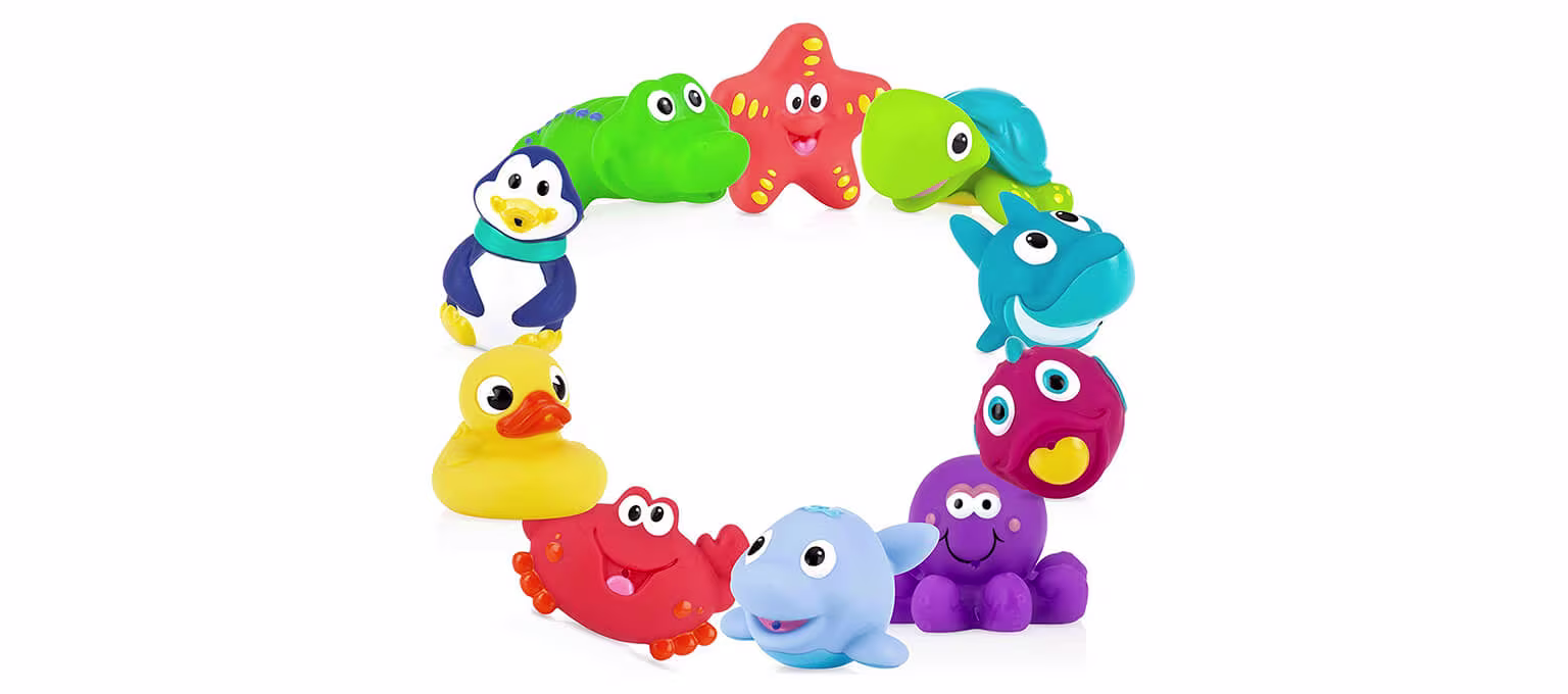 Nuby 10-Count Little Squirts Fun Bath Toys
