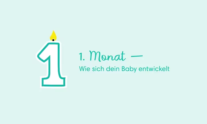 Geburtstagskerze in Form der Zahl 1 – 1. Monat: Wie sich dein Baby entwickelt