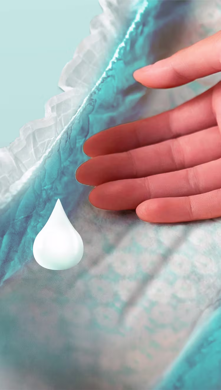 Imagen mostrando el Ajuste Elástico en pañal Pampers Confort Sec.
